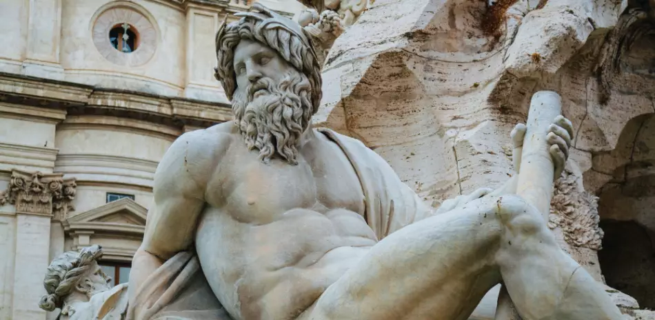 La fontaine des Quatre-Fleuves, Rome, Italie