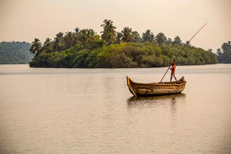 Une pirogue sur les backwaters