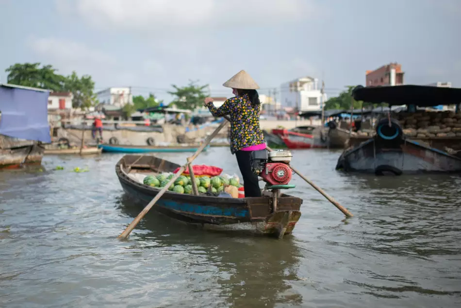 Marché flottant sur le Mekong