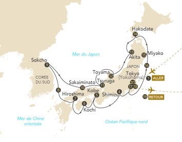 Itinéraire Croisière dans l'archipel japonais : entre sanctuaires et châteaux, découverte du Japon