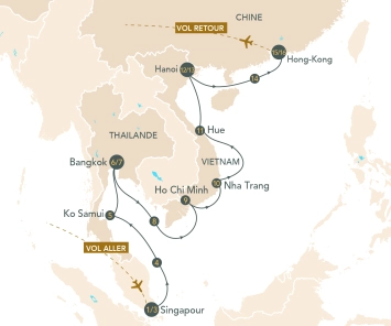 Itinéraire Les perles de l'Asie du Sud-est