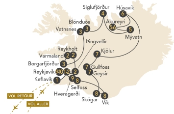 Itinéraire L'Islande sauvage : entre volcans et glaciers