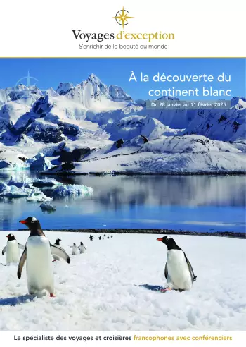 Couverture de la brochure du voyage À la découverte du continent blanc