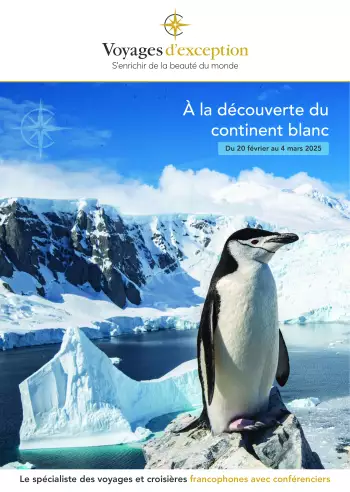 Couverture de la brochure du voyage À la conquête des terres polaires d'Antarctique